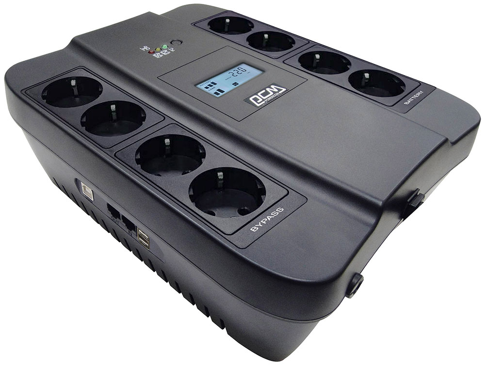 фото Источник бесперебойного питания powercom spider spd-1100u lcd usb, черный