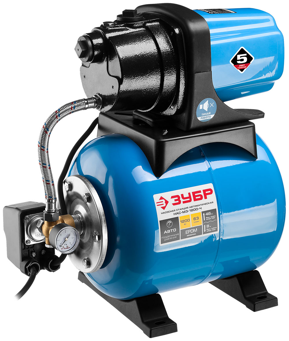 Изображение товара Насос Зубр МАСТЕР НАС-М3-1200 насосная станция для воды 3.78 м3/ч 1200Вт