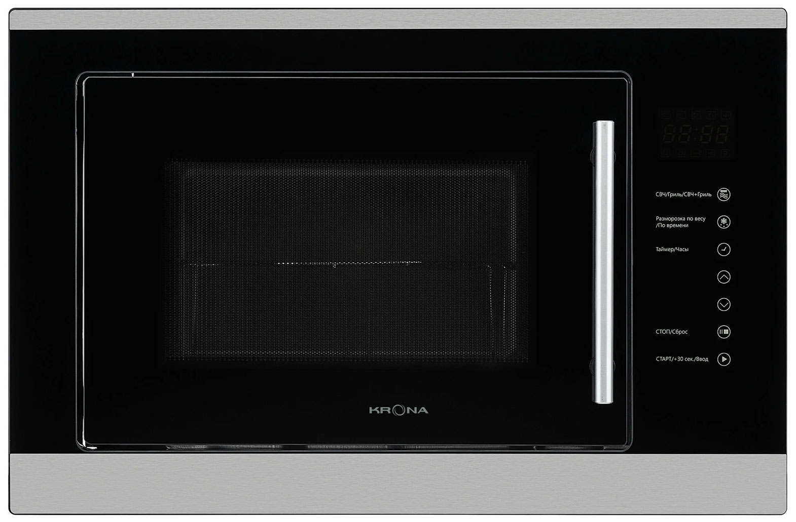 Изображение товара Встраиваемая микроволновая печь Krona RIFLESSO 60 BL с грилем и сенсорным управлением