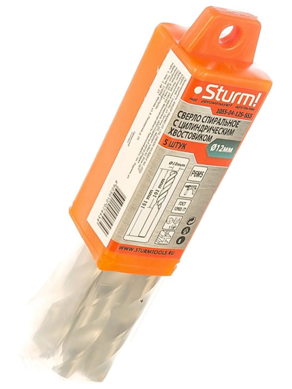

Сверло по металлу Sturm! 12х151 мм, сталь, 5 штук (1055-04-12S-SS5)