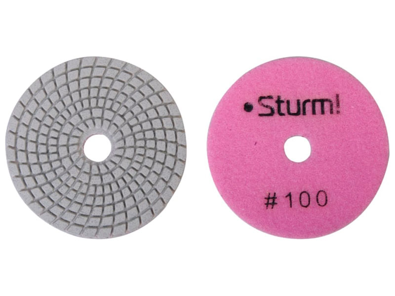 Изображение товара Круг шлифовальный гибкий Sturm! 9012-W100-100, 100 мм, P100, мокрая шлифовка, 1 штука