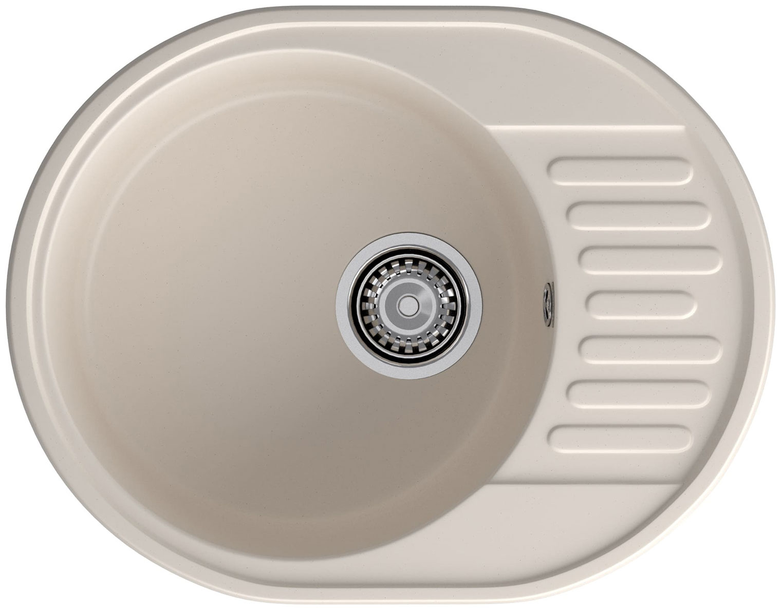 Изображение товара Кухонная мойка GranFest QUARZ GF-Z-58 белая круглая с крылом