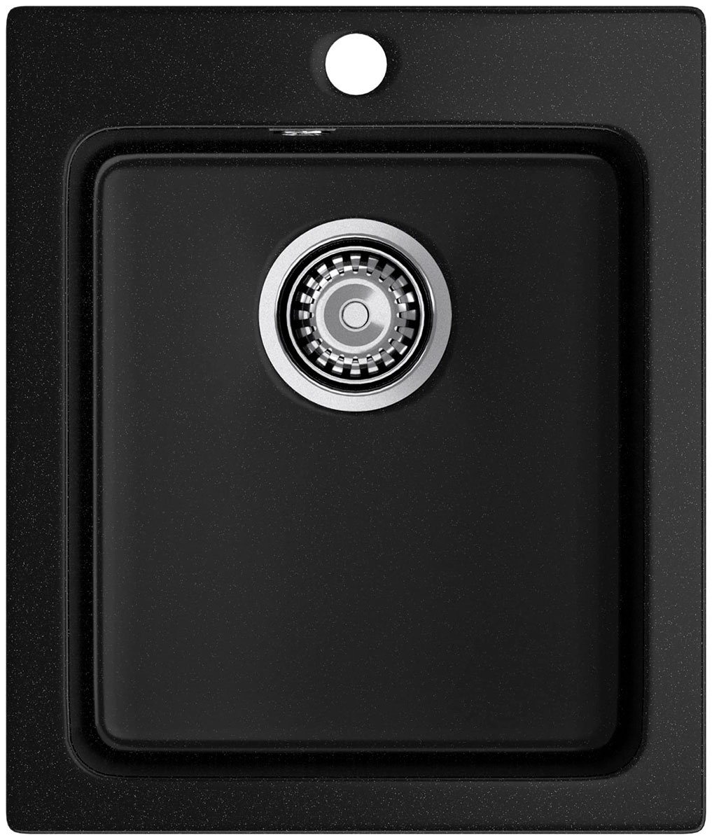 Изображение товара Кухонная мойка GranFest PRACTIK 505 из искусственного мрамора черная с одной чашей