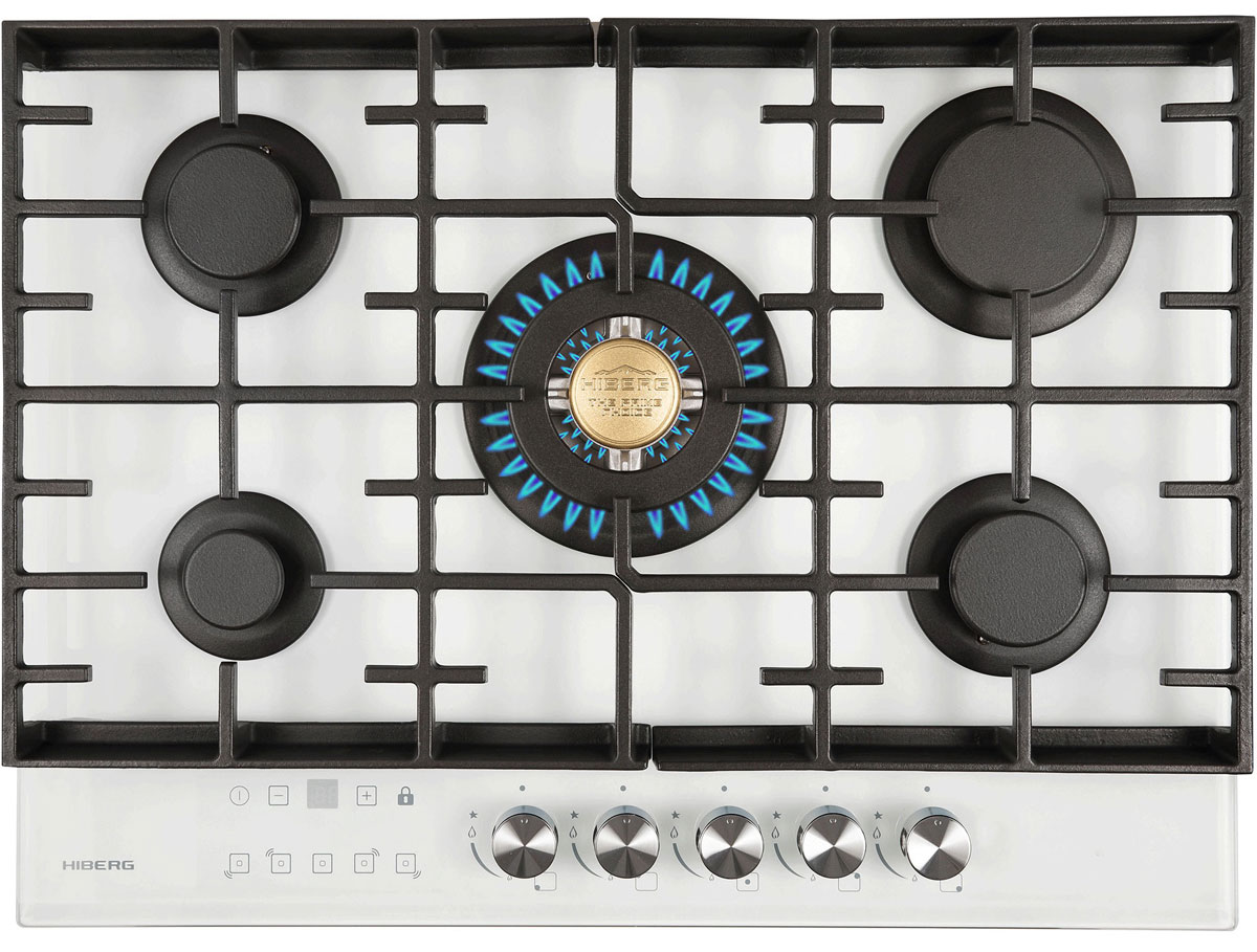 

Газовая варочная панель Hiberg VM 7155 W, Белый