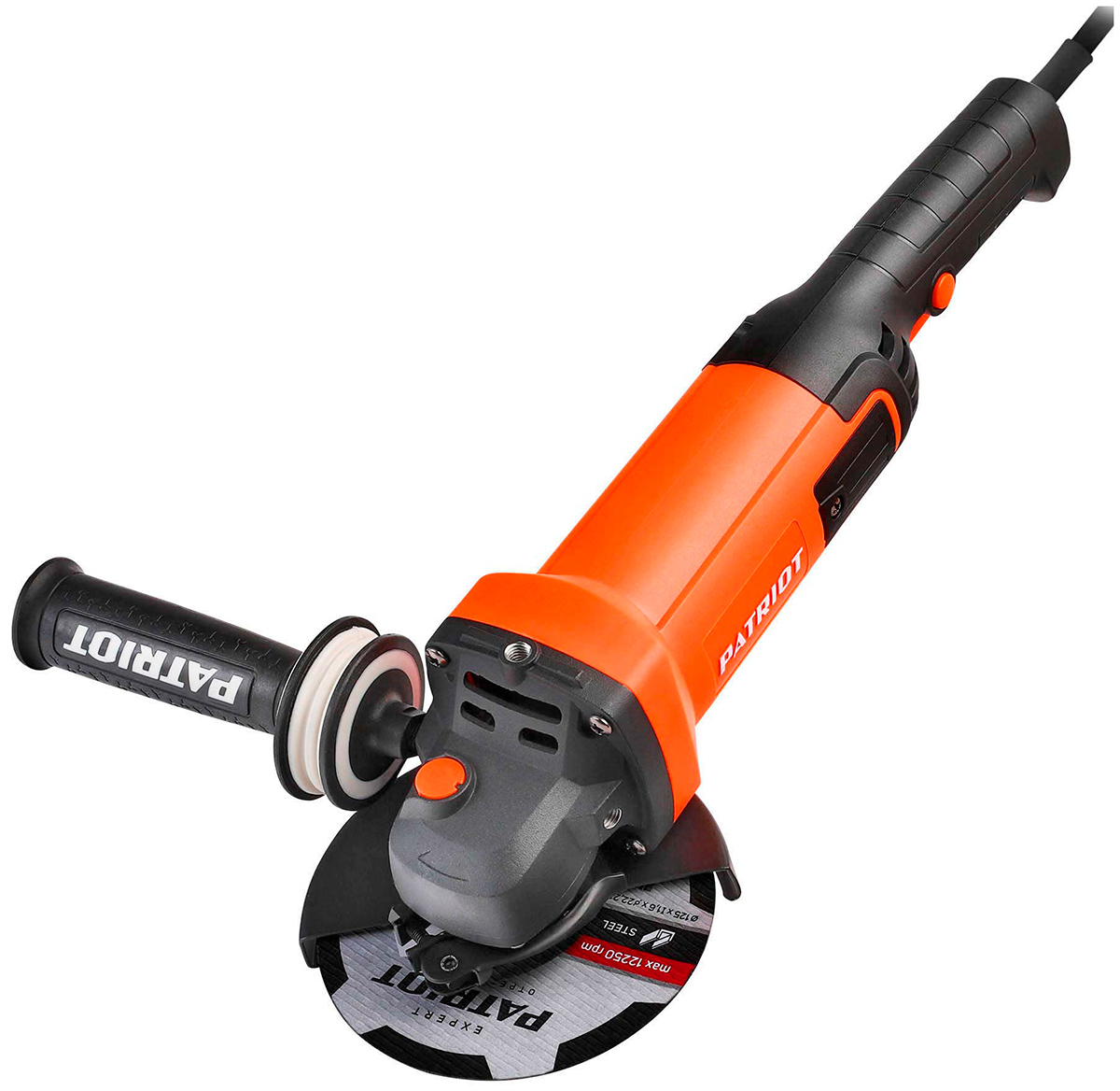 Изображение товара Угловая шлифовальная машина (болгарка) Patriot AG 128 двуручная, пылезащищенная, 1300 Вт, Диск 125 мм
