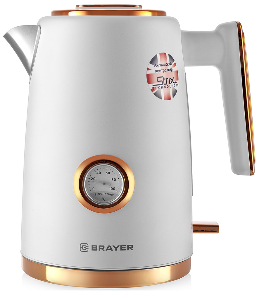 Изображение товара Электрический чайник Brayer BR1055 2200 Вт 1.7 л нержавеющая сталь белый