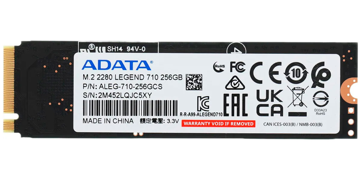 Изображение товара SSD накопитель Adata M.2 LEGEND 710 256 Гб PCIe (ALEG-710-256GCS)