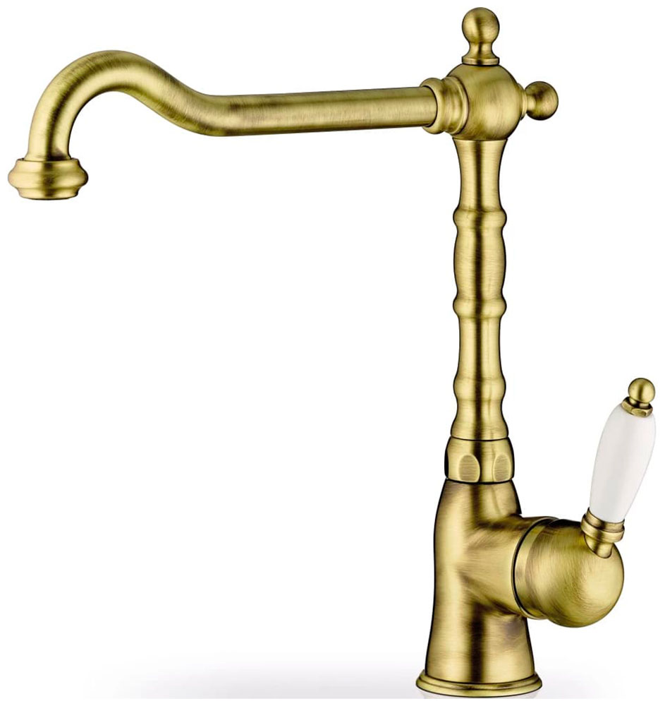 Изображение товара Кухонный смеситель Pyramis BAROQUE латунь бронза 22.9 см поворотный излив