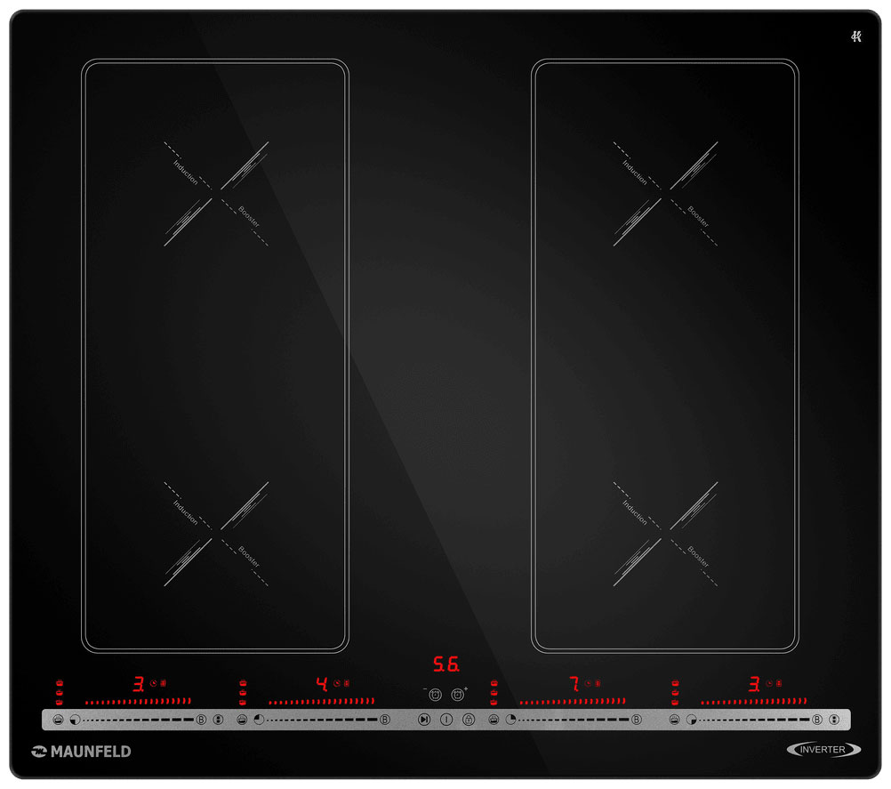Изображение товара Электрическая индукционная варочная панель Maunfeld CVI594SB2BKA Inverter 4 конфорки