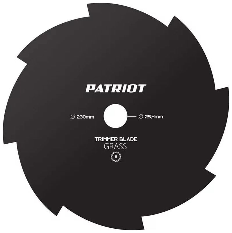 Нож Patriot TBS-8, D=230x25, 4 мм, толщина 1,6 мм, 8 - зубый (809115210) Нож Patriot TBS-8, D=230x25, 4 мм, толщина 1,6 мм, 8 - зубый (809115210)