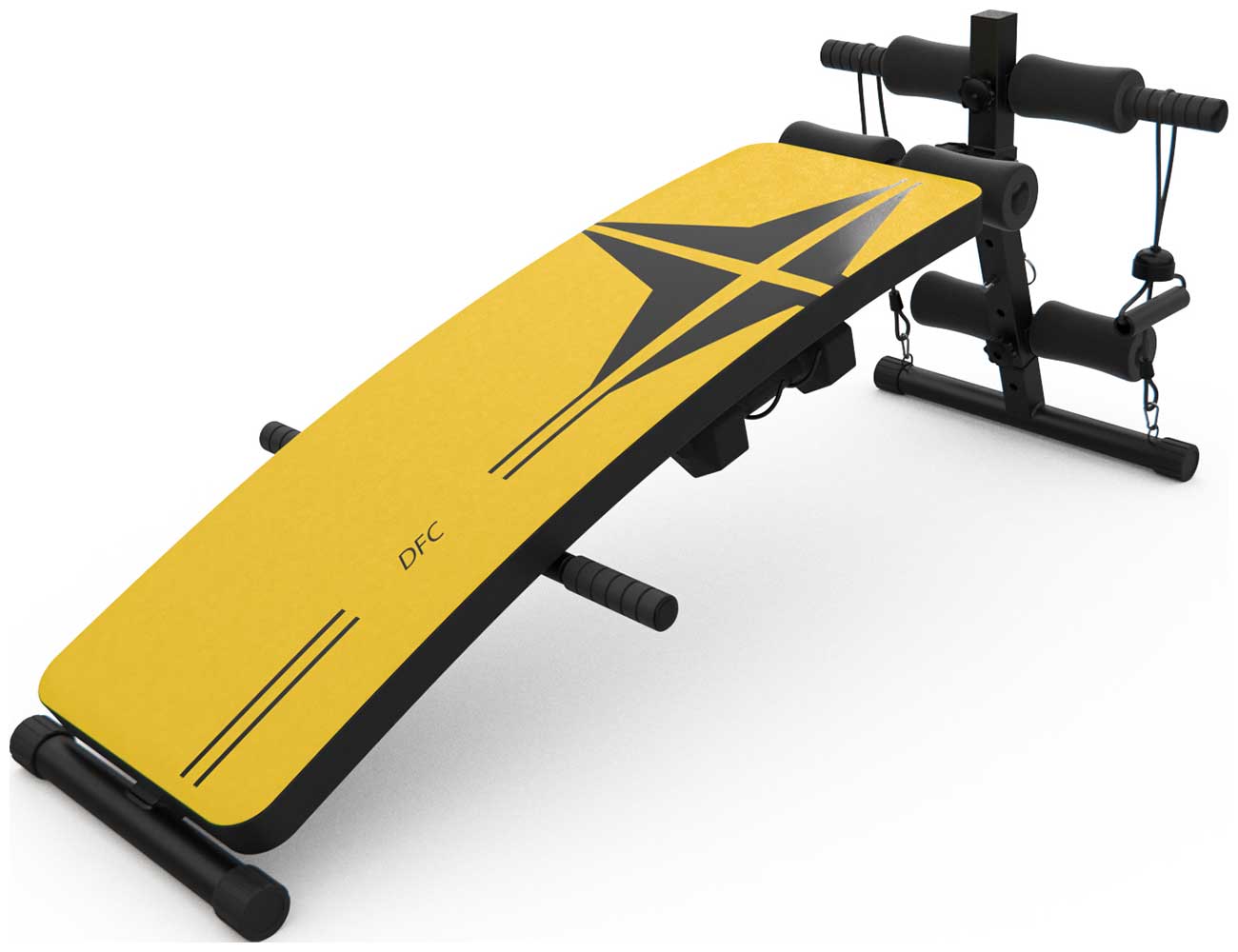 Изображение товара Скамья для пресса с гантелями и эспандерами DFC D102RY