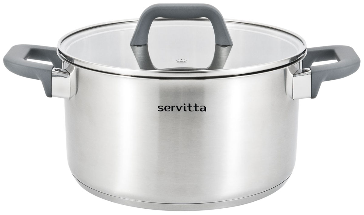Изображение товара Кастрюля с крышкой Servitta Porto 2.4 л нержавеющая сталь индукция