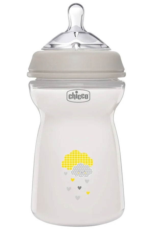 

Бутылочка Chicco пластмассовая, 330 мл, 6м+, Natural Feeling, нейтральный, Бежевый
