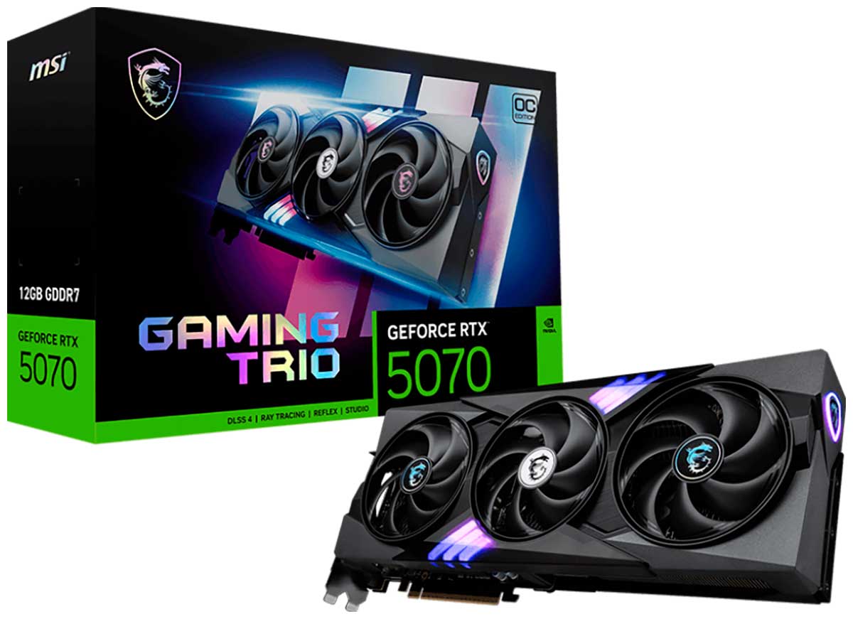 Изображение товара MSI GeForce RTX 5070 12G GAMING TRIO OC видеокарта для игр и работы