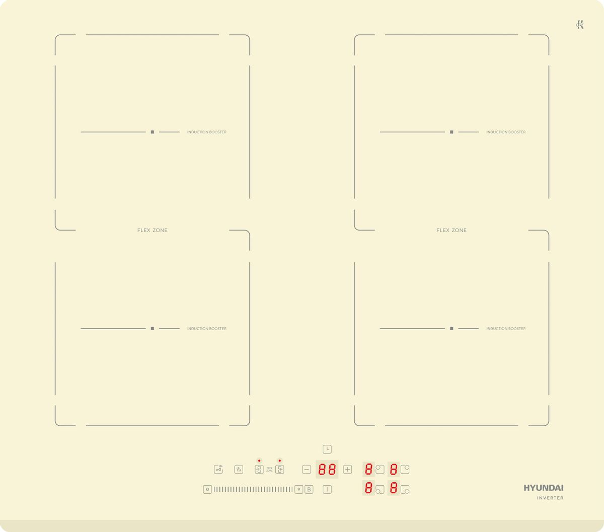 

Электрическая варочная панель Hyundai HHI 6786 BE, Бежевый