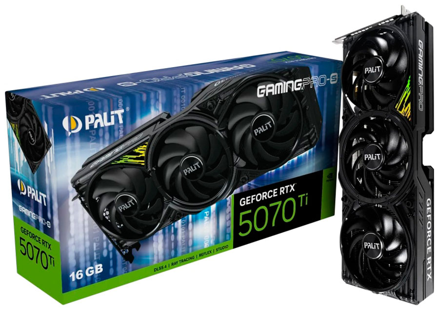 Изображение товара Видеокарта Palit GeForce RTX 5070 Ti 16GB GamingPro-S (NE7507T019T2-GB2031U)