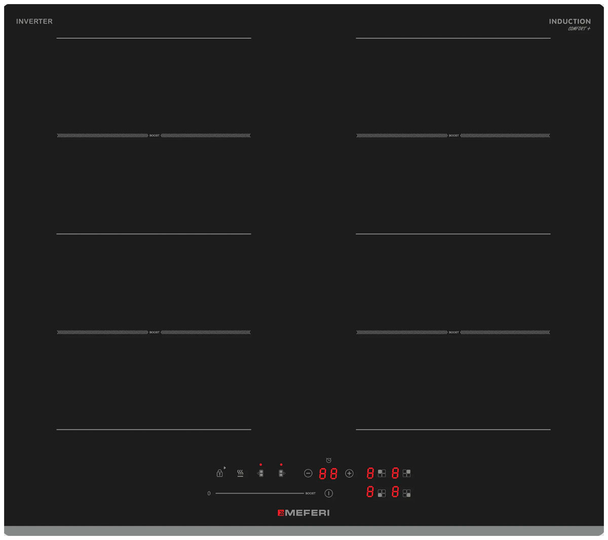 

Варочная панель с инвертором Meferi MIH604BK COMFORT PLUS, Черный