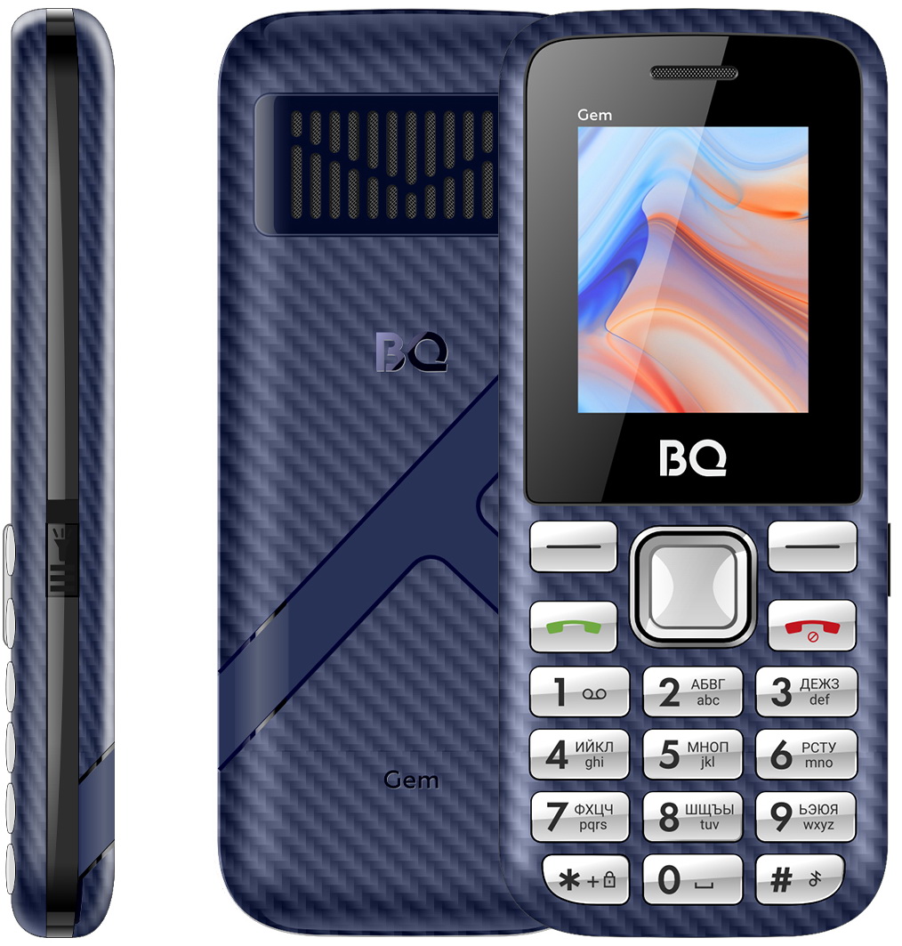 Изображение товара Мобильный телефон BQ 1860 Gem Dark Blue 2G с FM радио и Bluetooth