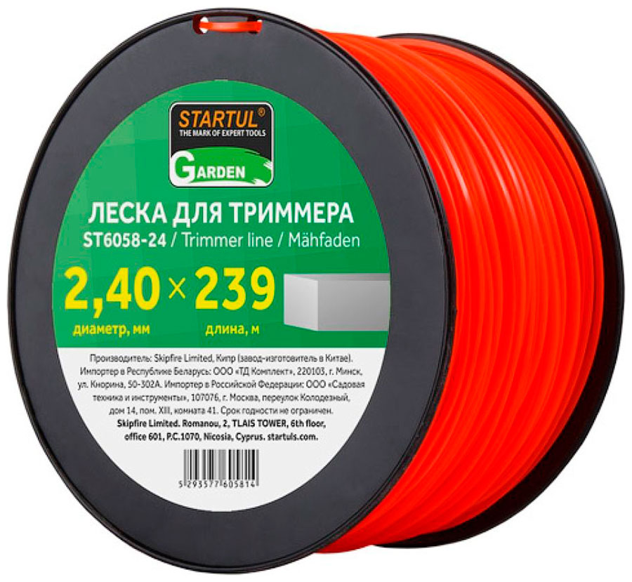 Изображение товара Леска Startul GARDEN 2.4 мм х 239 м квадратная для триммера