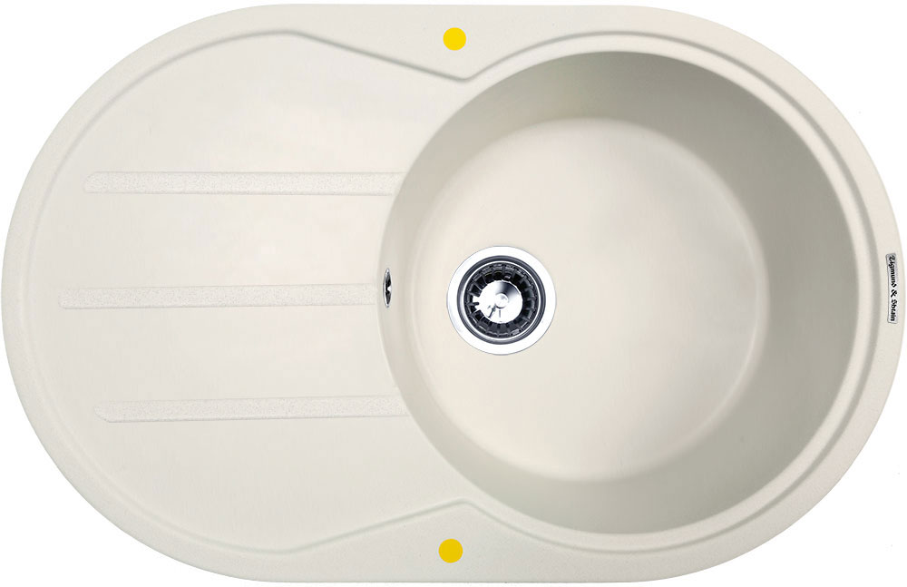 Изображение товара Кухонная мойка Zigmund & Shtain KREIS OV 770 B из искусственного гранита Индийская ваниль