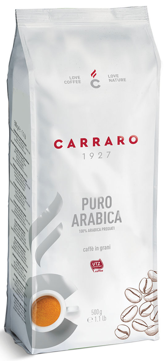 Изображение товара Кофе зерновой Carraro Arabica 100% 0.5кг