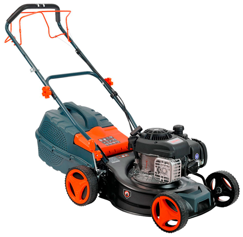 Изображение товара Бензиновая газонокосилка Patriot PT 42BS с самоходом и регулируемой высотой