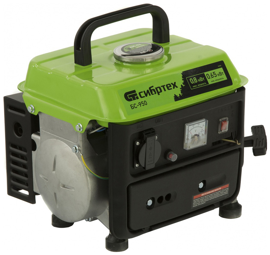 Изображение товара Генератор бензиновый Сибртех 94665 БС-950