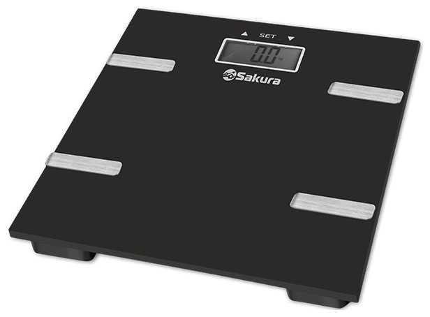 Весы напольные Sakura SA-5073BK весы напольные электронные до 180кг sa 5073bk черные sa 5073bk