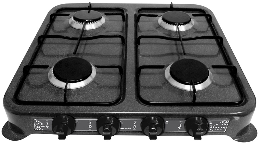 Изображение товара Настольная газовая плита Homestar HS-1204 4 конфорки черный эмаль