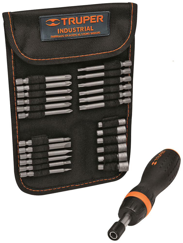 Изображение товара Отвертка Truper с трещоткой и битами JDM-26 18219