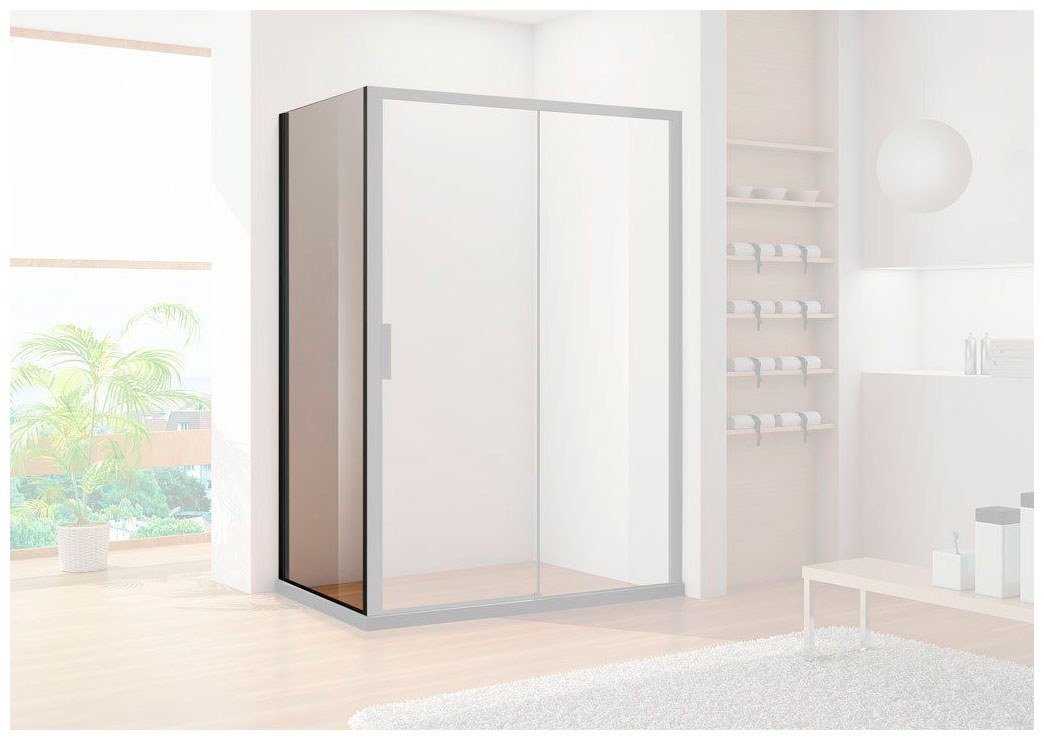 Изображение товара Боковая стенка Aquanet Pleasure 100, прозрачное стекло (AE60-F-100H200U-BT)