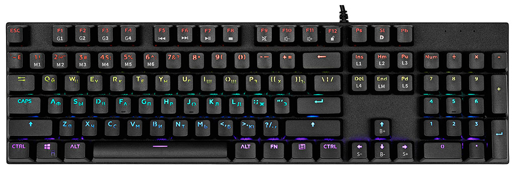 Клавиатура проводная TFN Saibot KX-14 черный TFN-GM-KW-KX-14BKB игровая механическая клавиатура aula с подсветкой s2022