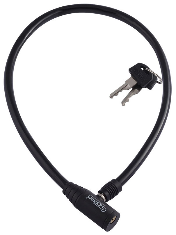 цена Замок велосипедный с системой запирания на ключ НОРА-М №20 размер ф6х650мм черный (13904)