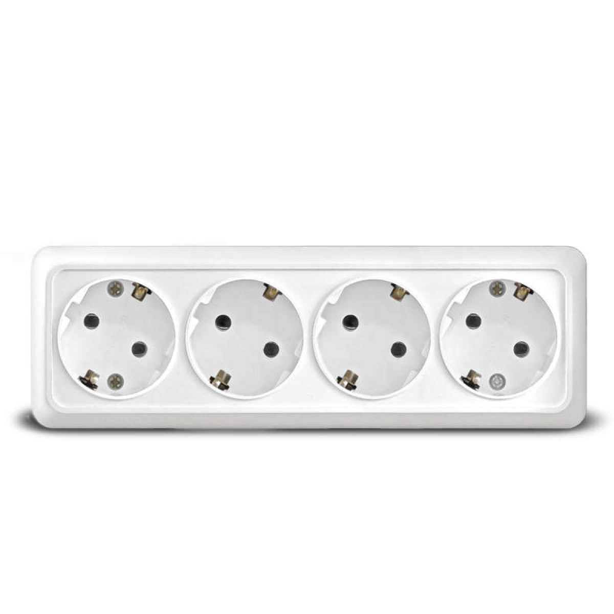 Изображение товара Розетка Универсал 4-м ОП Олимп с заземлением, IP20, Китай