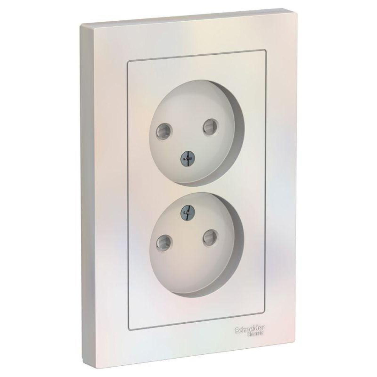 Изображение товара Розетка Systeme Electric AtlasDesign 2-м СП 16А IP20 без заземлительной защиты жемчужный цвет