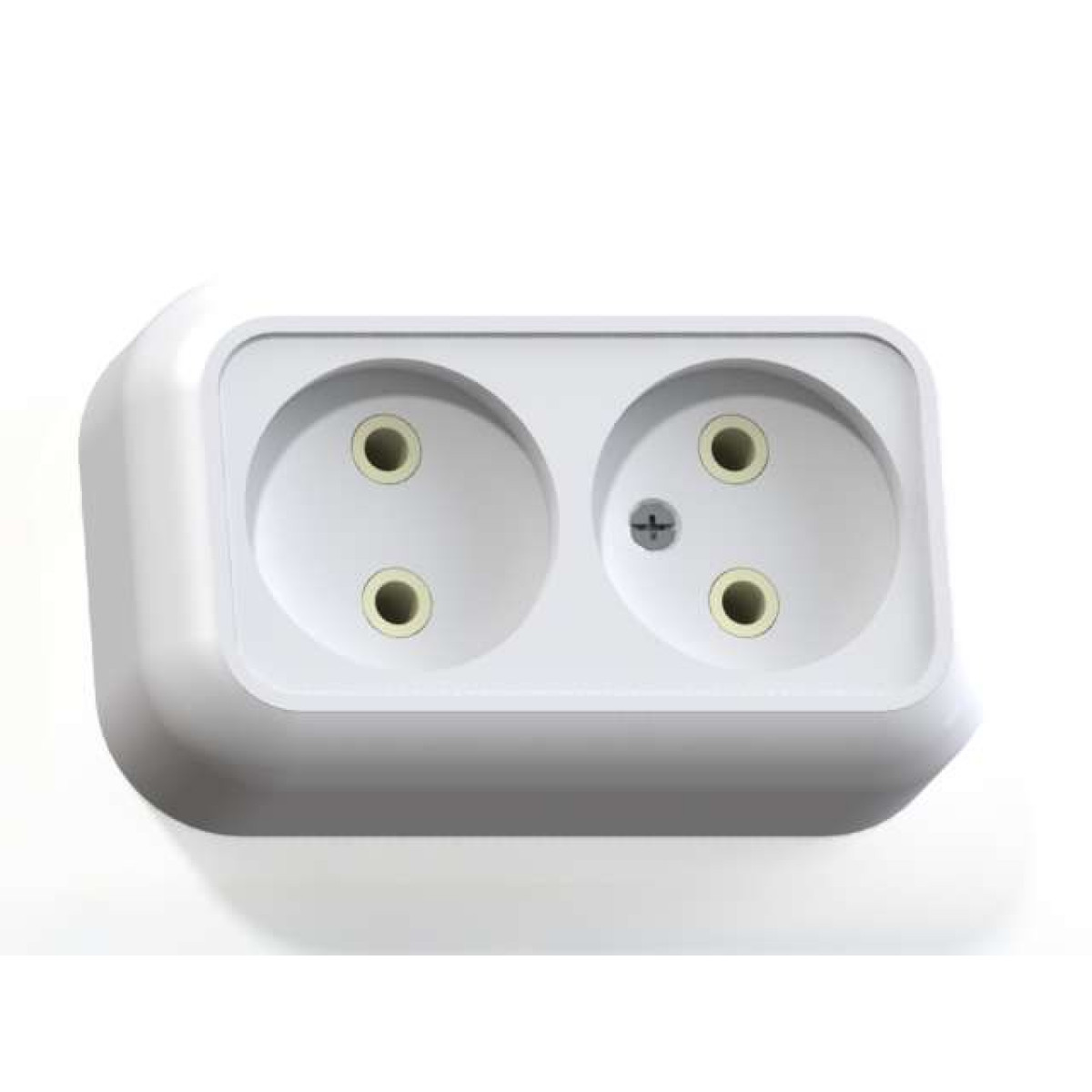 Изображение товара Розетка 2-м ОП Валентина РА10-382 Кунцево-Электро 10A IP20 белая Россия