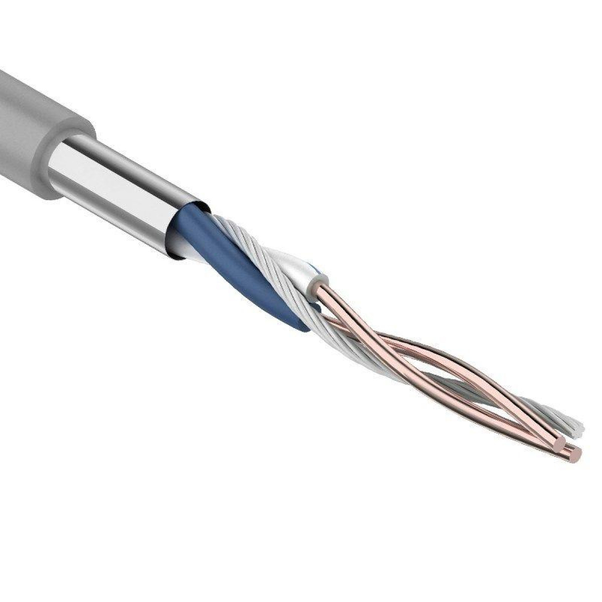 Изображение товара Кабели, провода и аксессуары Rexant Кабель витая пара F/UTP 1х2х24AWG кат.5E solid CU PVC сер. (м)