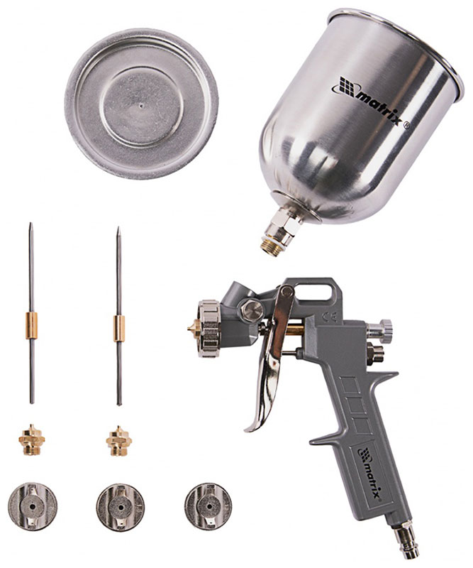 

Краскораспылитель Matrix пневматический с верхним бачком, 57314