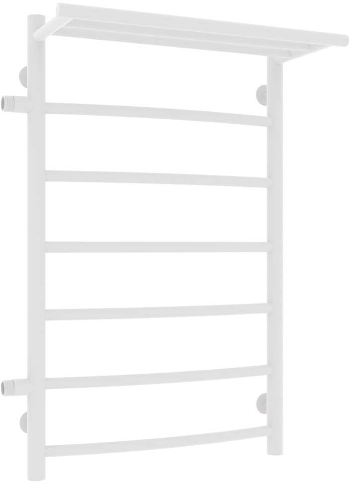 Изображение товара Полотенцесушитель водяной Laris Классик П7 с полкой, 500х800 (L), мц 500, 1", белый муар (73208025БМ)
