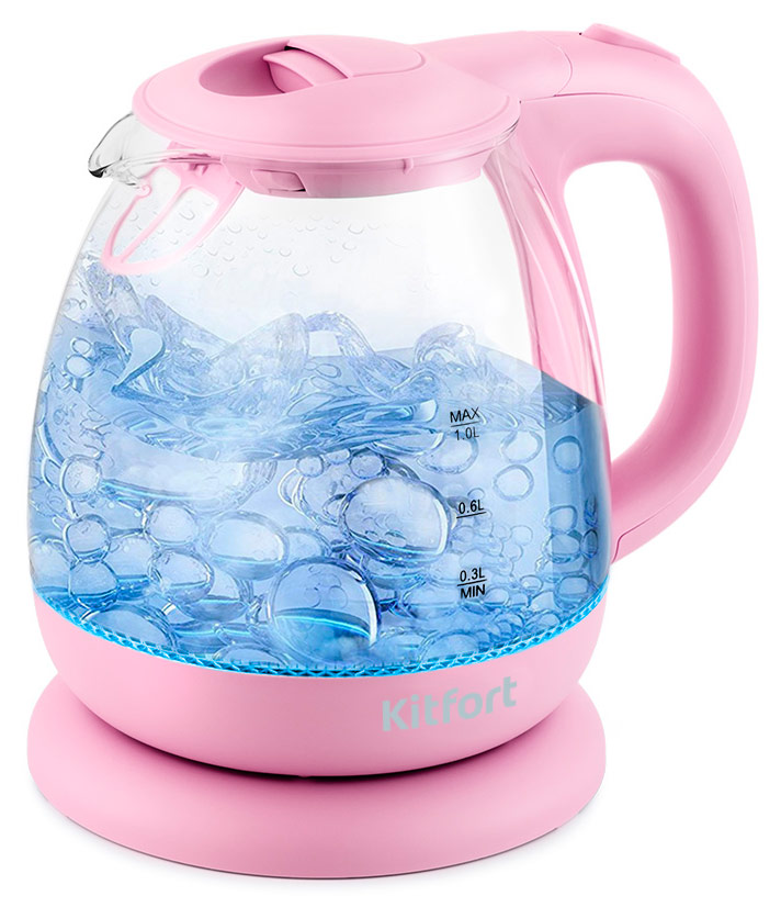 цена Чайник электрический Kitfort KT-653-2, розовый