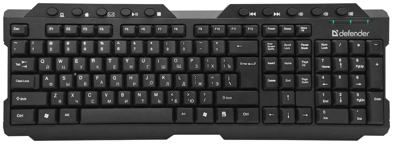 Изображение товара Беспроводная клавиатура Defender Element HB-195 RU с мультимедийными клавишами