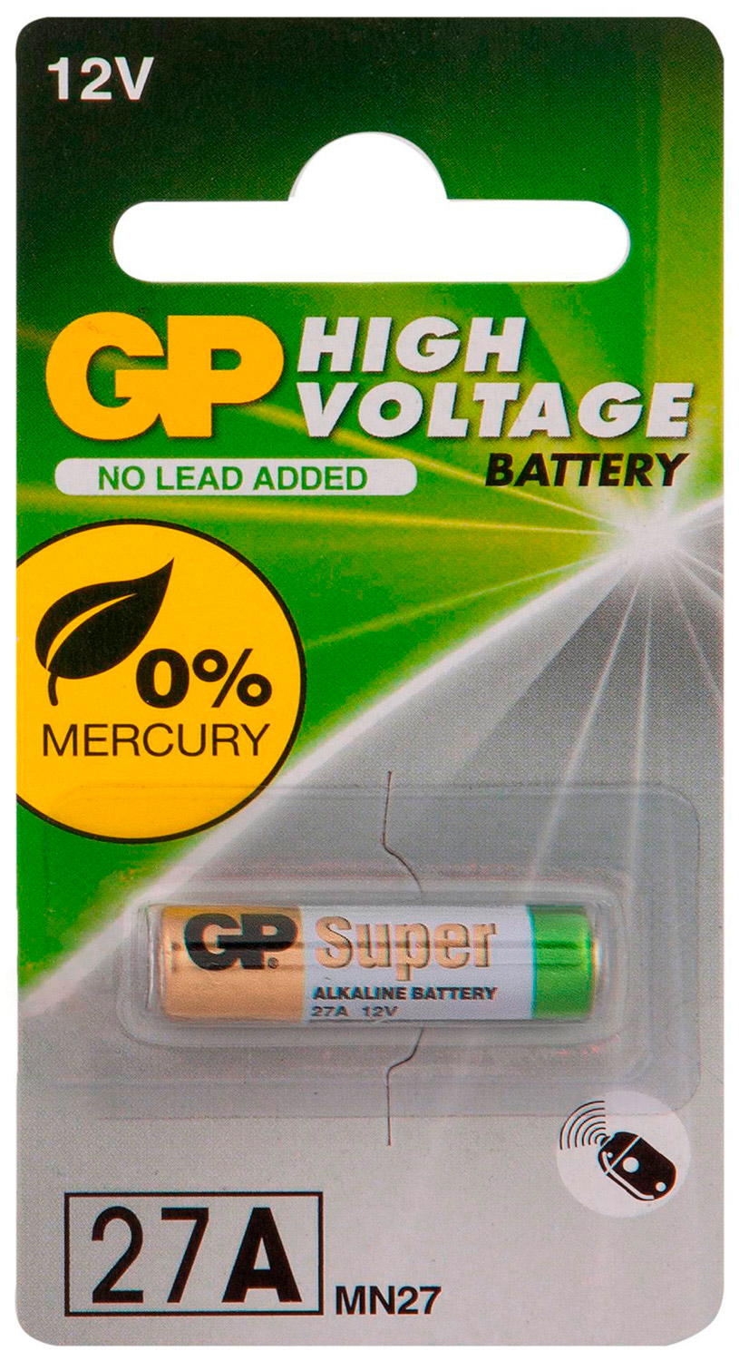 Батарейка GP 27A (MN27) с повышенной емкостью, 1 шт. 27AFRA-2C1 батарейка 27a gp alkaline high voltage bl1 27afra 2c1 1 штука