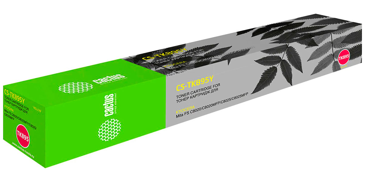 

Картридж лазерный Cactus CS-TK895Y для Kyocera FS-C8020/C8020MFP/C8025 желтый ресурс 6000 страниц
