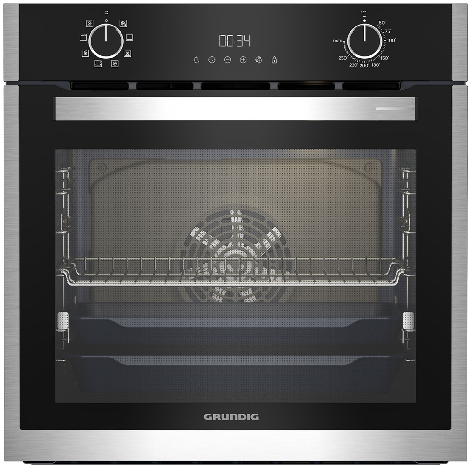 Изображение товара Электрический духовой шкаф Grundig GEBM19300BC нержавеющая сталь черный