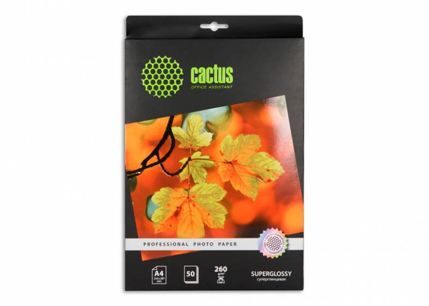 Изображение товара Фотобумага Cactus Prof CS-HGA426050 A4/260г/м2/50л./белый глянцевое для струйной печати