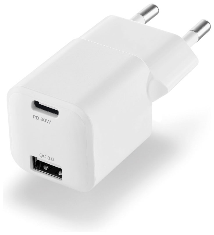 Зарядное устройство uBear Pulse Dual, GaN, белый (WC13WHPD30QC18-AC)