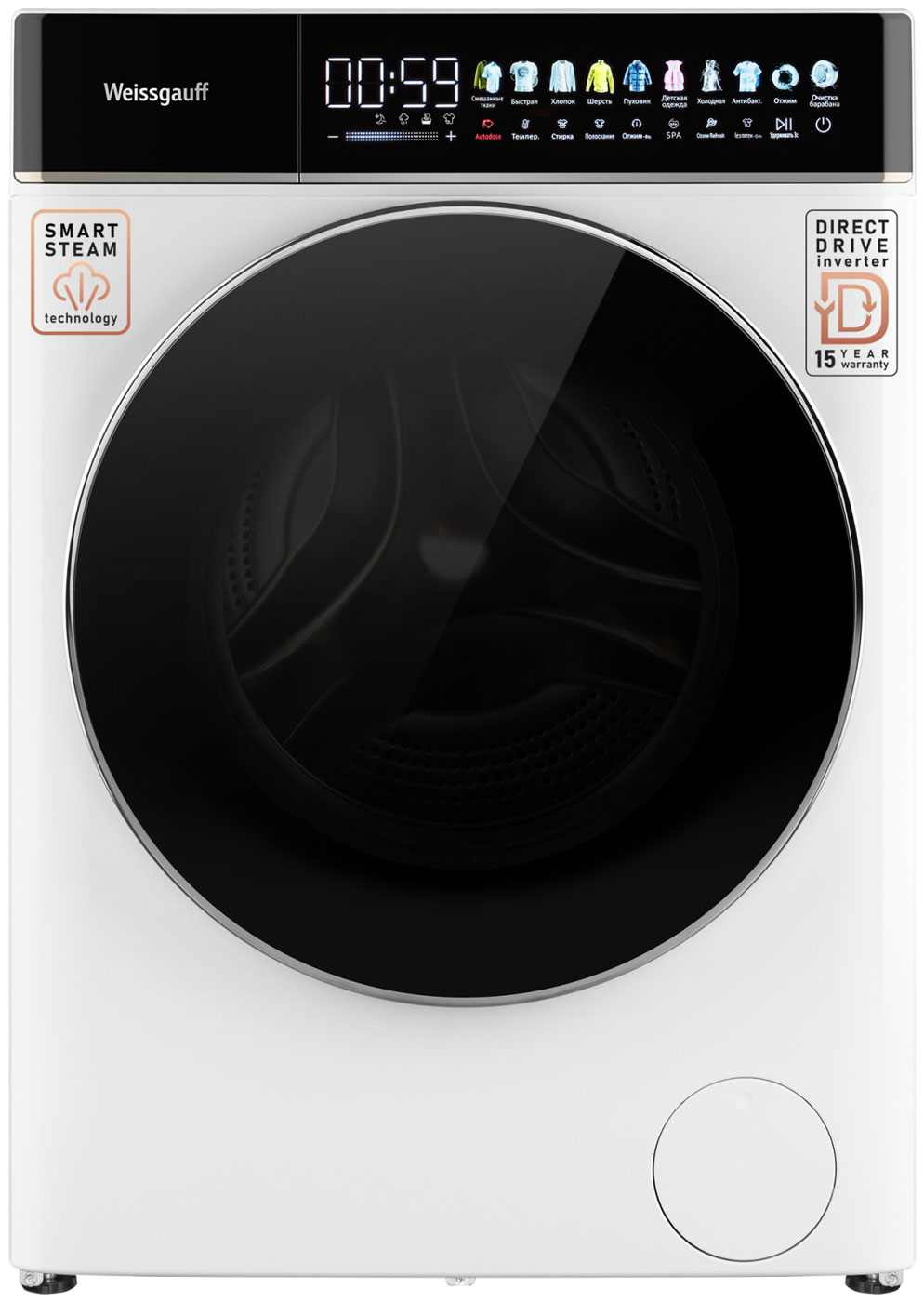 Изображение товара Стиральная машина Weissgauff WM 58411 Direct Drive Premium Steam 11 кг A+++