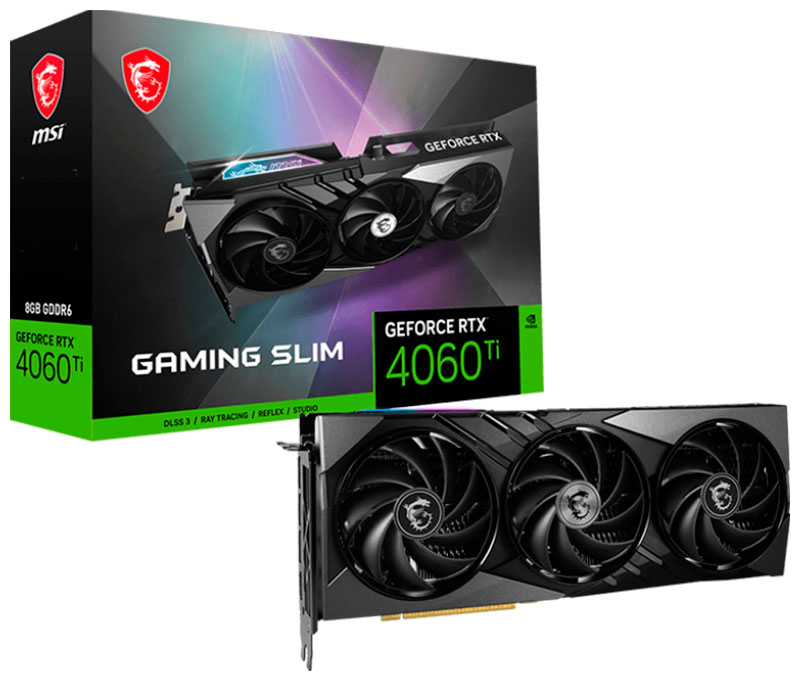 Видеокарта MSI GeForce RTX 4060 Ti GAMING SLIM 8G Видеокарта MSI GeForce RTX 4060 Ti GAMING SLIM 8G