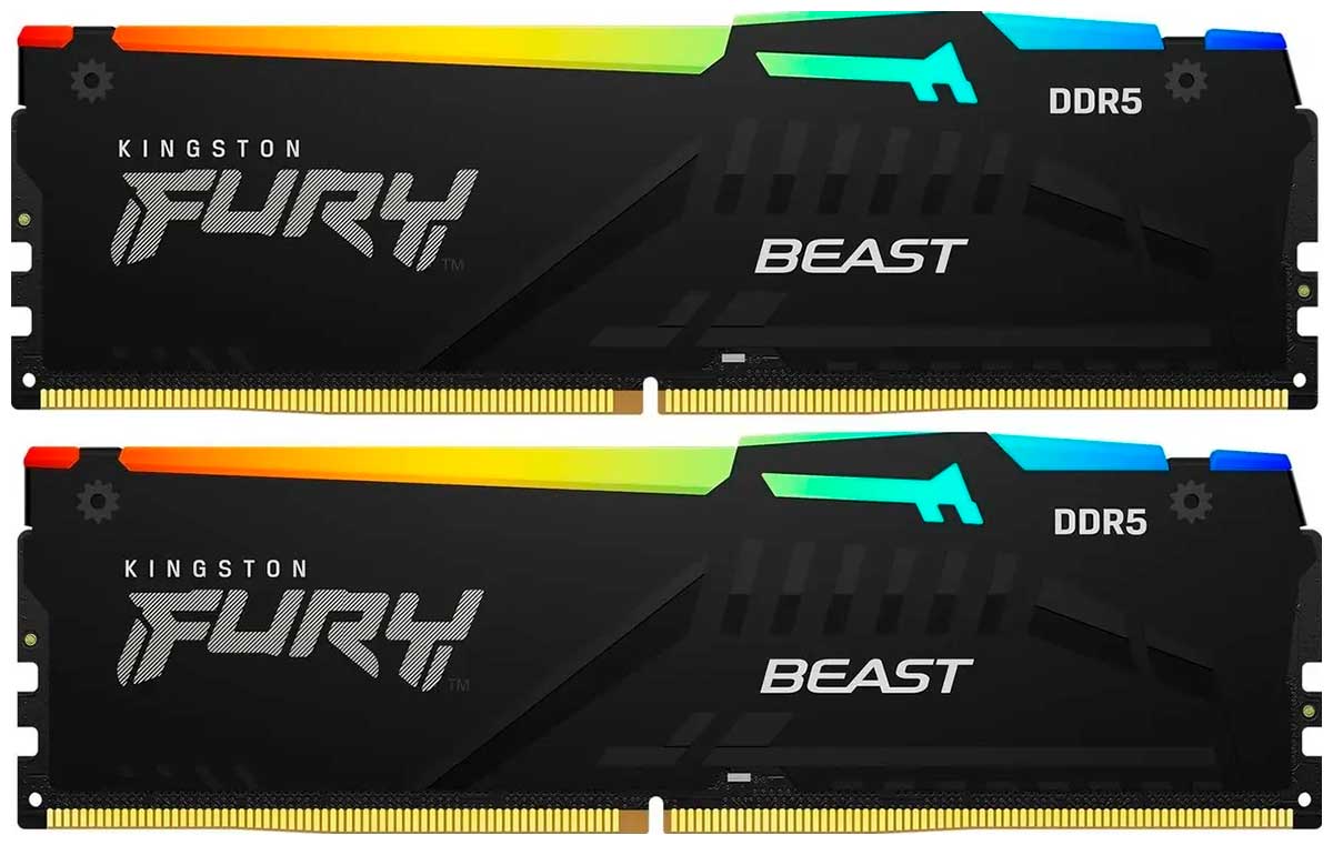 Изображение товара Оперативная память Kingston DDR5 16Gb 5600MHz Fury Beast RGB черная