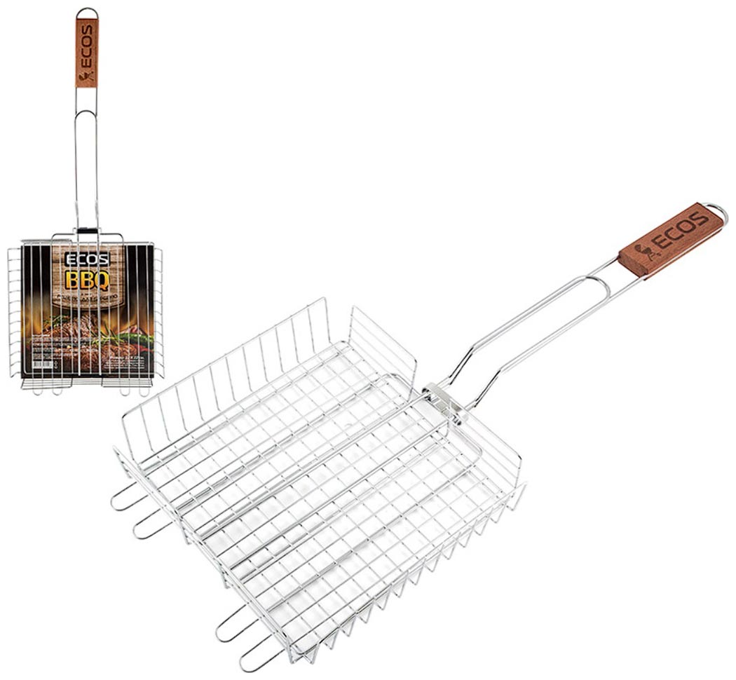 

Решетка для барбекю Ecos Х-381D, 22x22 см, длина 58 см, глубокая